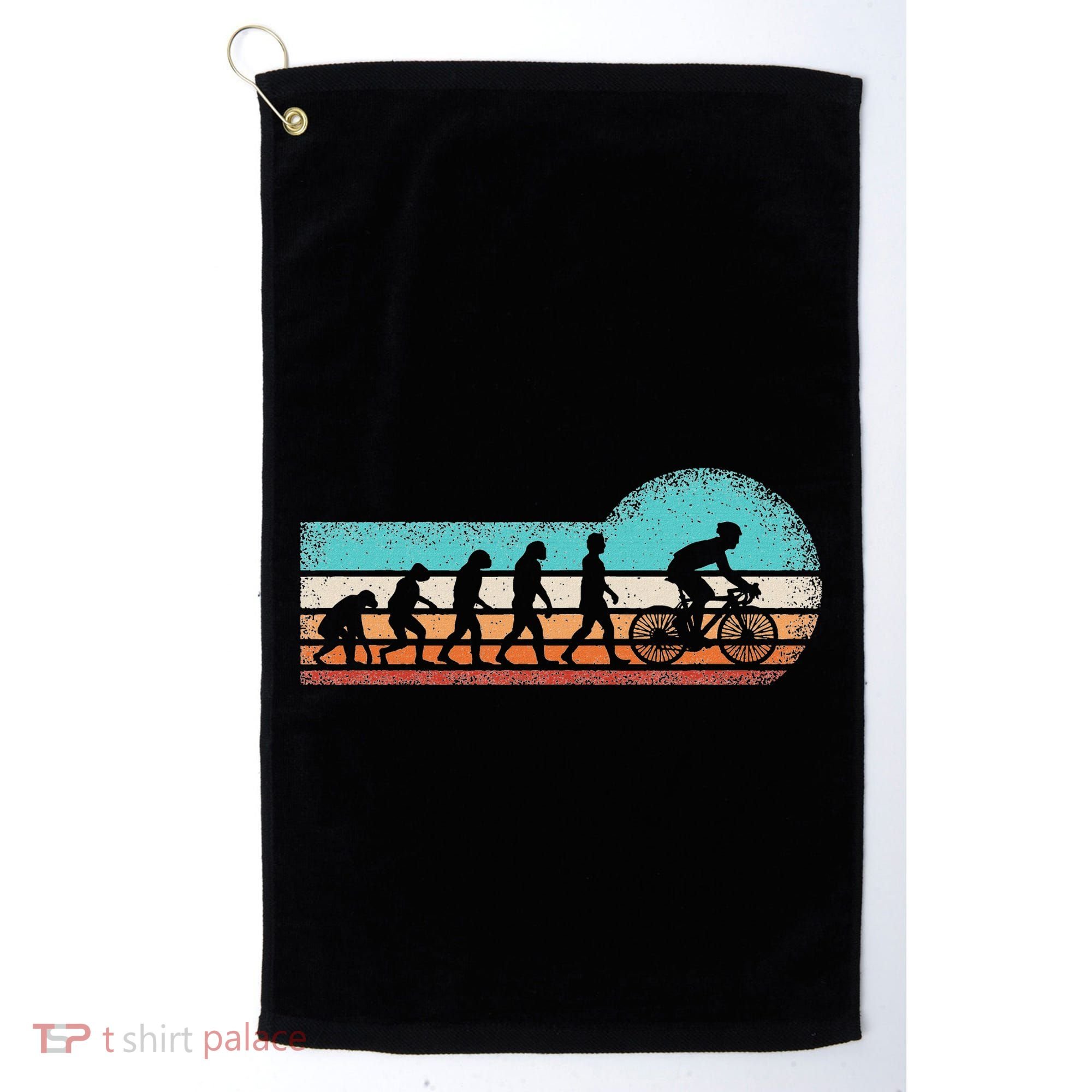 Funny Bicycle Evolution Mountain Bike Cyclist Cycling Bike Golf Towel