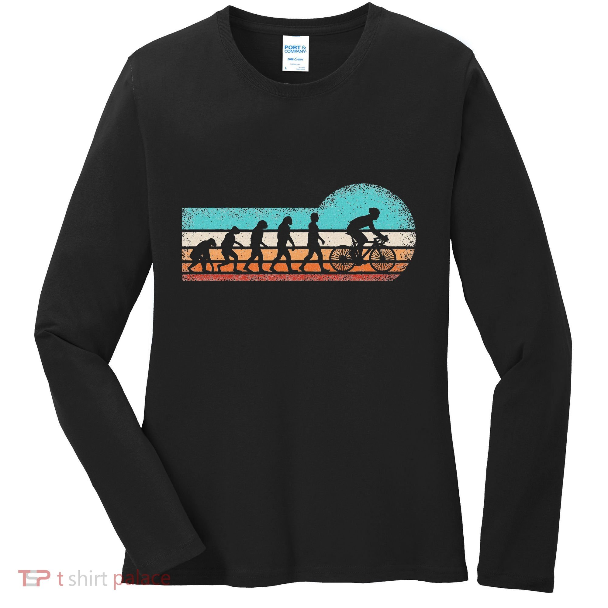 Funny Bicycle Evolution Mountain Bike Cyclist Cycling Bike Women's Long Sleeve Shirt