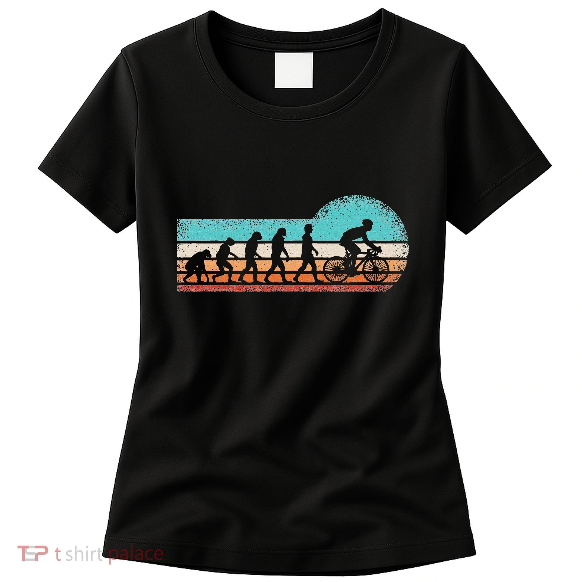 Funny Bicycle Evolution Mountain Bike Cyclist Cycling Bike Women's T-Shirt
