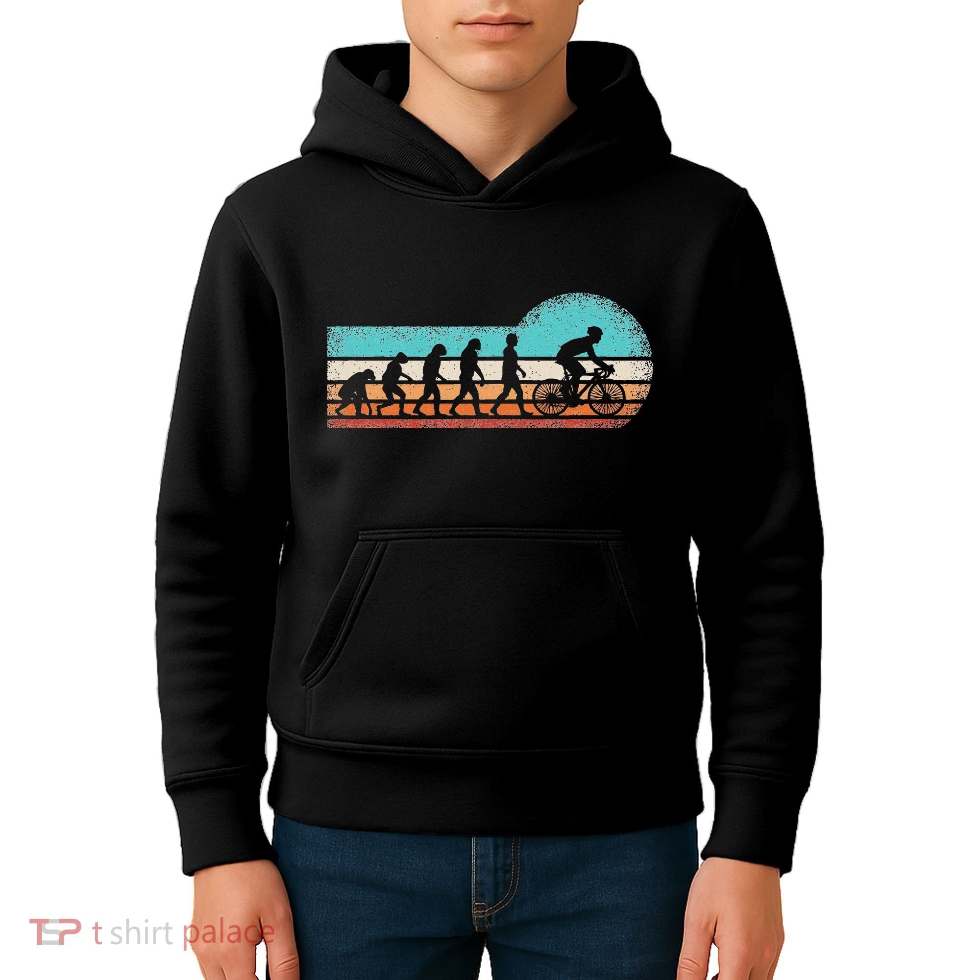 Funny Bicycle Evolution Mountain Bike Cyclist Cycling Bike Kids Hoodie