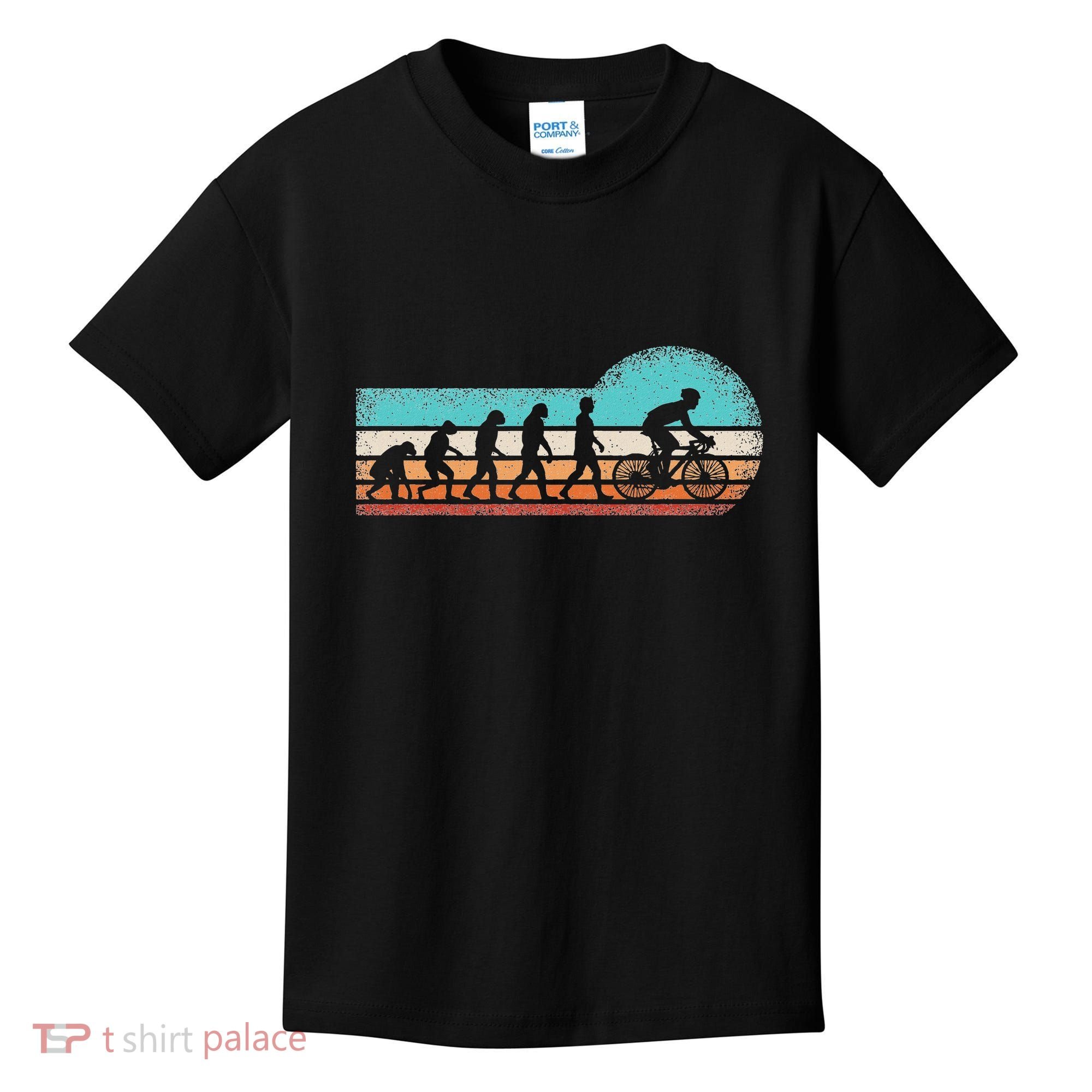 Funny Bicycle Evolution Mountain Bike Cyclist Cycling Bike Kids T-Shirt