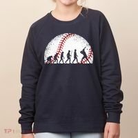 Funny Baseball Evolution Baseball Player Women's Sweatshirt thumb 0