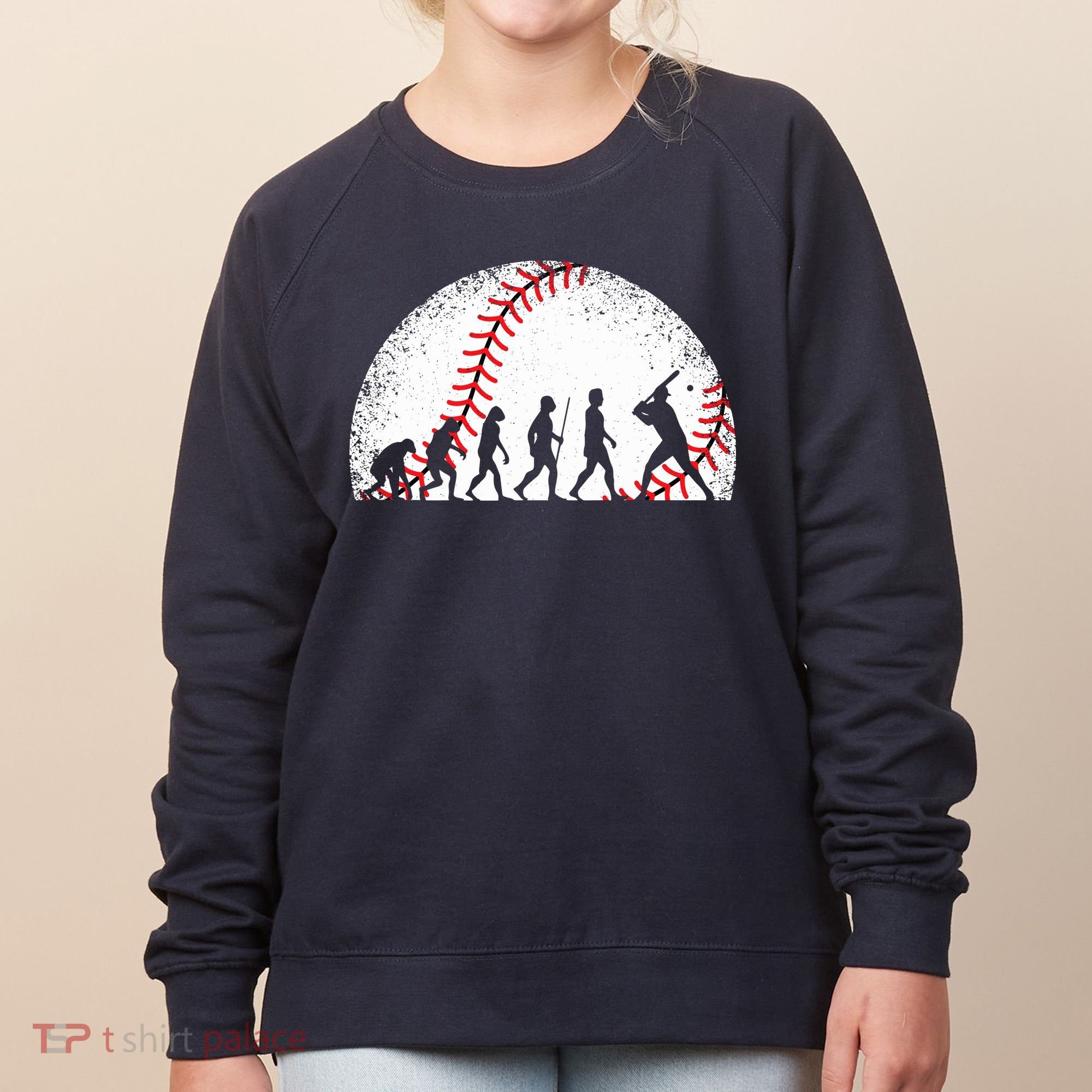 Funny Baseball Evolution Baseball Player Women's Sweatshirt