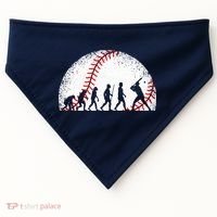 Funny Baseball Evolution Baseball Player USA-Made Doggie Bandana thumb 0