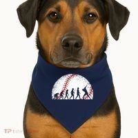 Funny Baseball Evolution Baseball Player USA-Made Doggie Bandana thumb 1