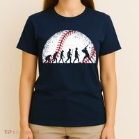 Funny Baseball Evolution Baseball Player T-Shirt thumb 4