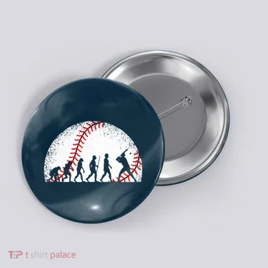 Funny Baseball Evolution Baseball Player Button