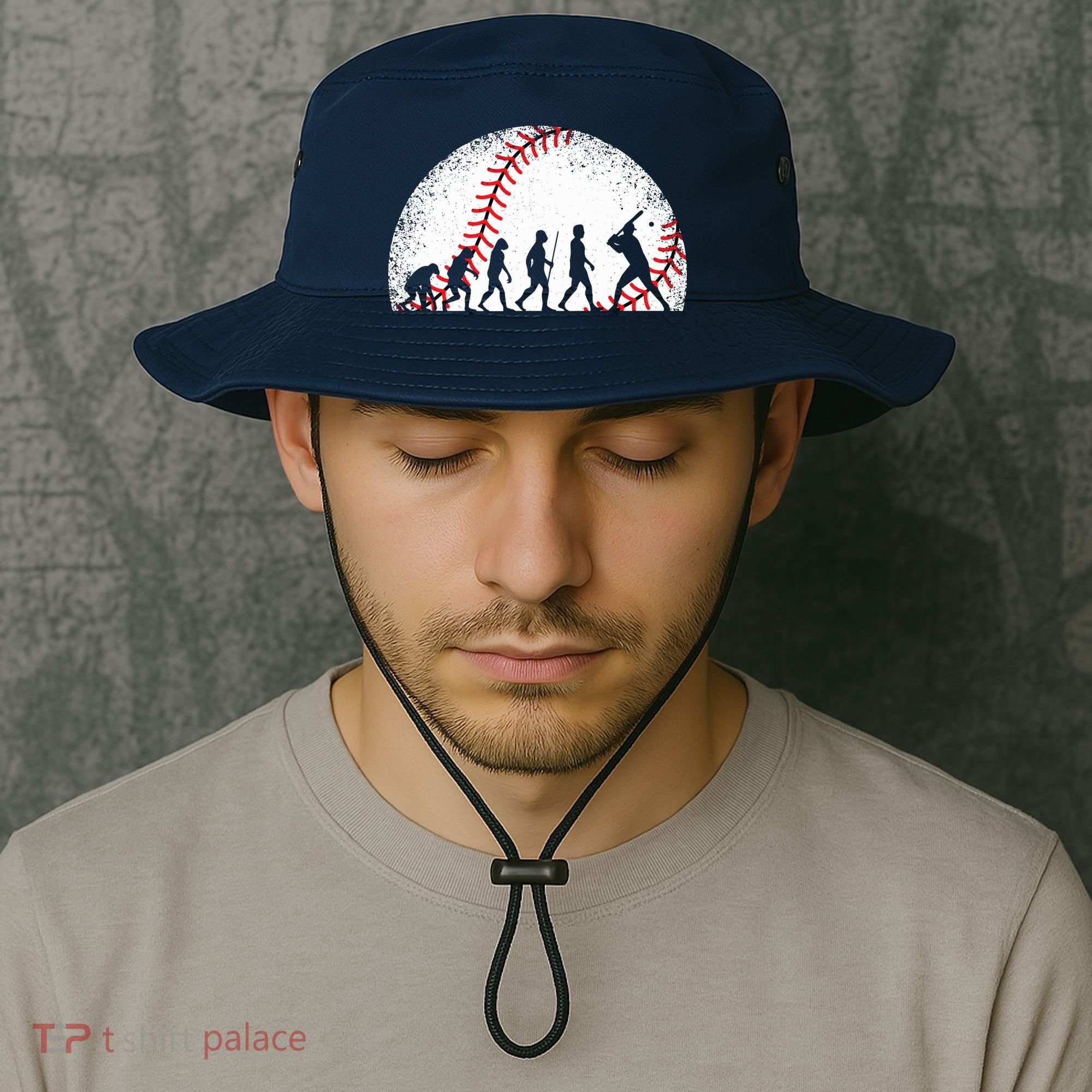 Funny Baseball Evolution Baseball Player Bucket Hat