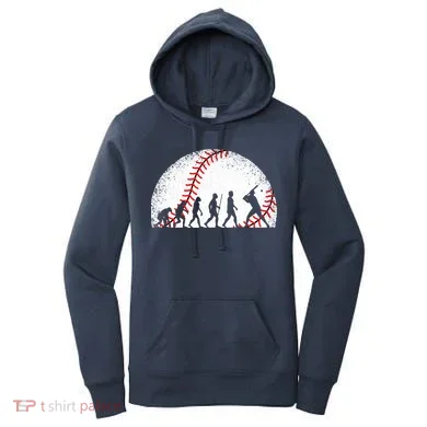 Funny Baseball Evolution Baseball Player Women's Hoodie