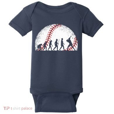 Funny Baseball Evolution Baseball Player Baby Bodysuit