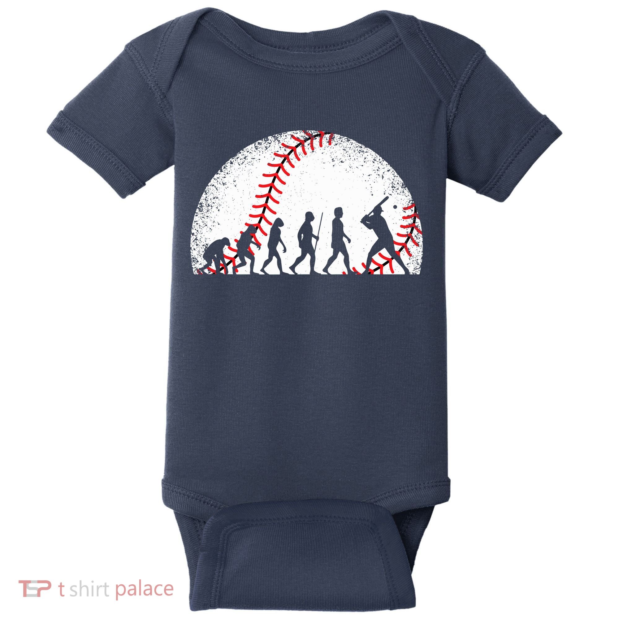 Funny Baseball Evolution Baseball Player Baby Bodysuit