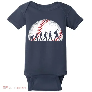 Funny Baseball Evolution Baseball Player Baby Bodysuit