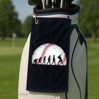 Funny Baseball Evolution Baseball Player Golf Towel thumb 2