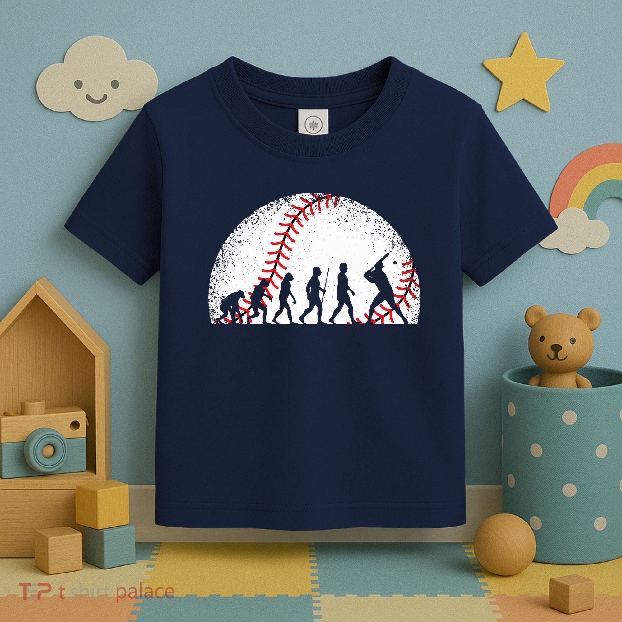 Funny Baseball Evolution Baseball Player Toddler T-Shirt