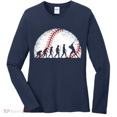 Funny Baseball Evolution Baseball Player Women's Long Sleeve Shirt