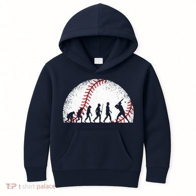 Funny Baseball Evolution Baseball Player Kids Hoodie