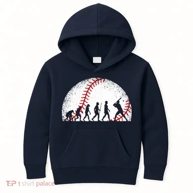 Funny Baseball Evolution Baseball Player Kids Hoodie