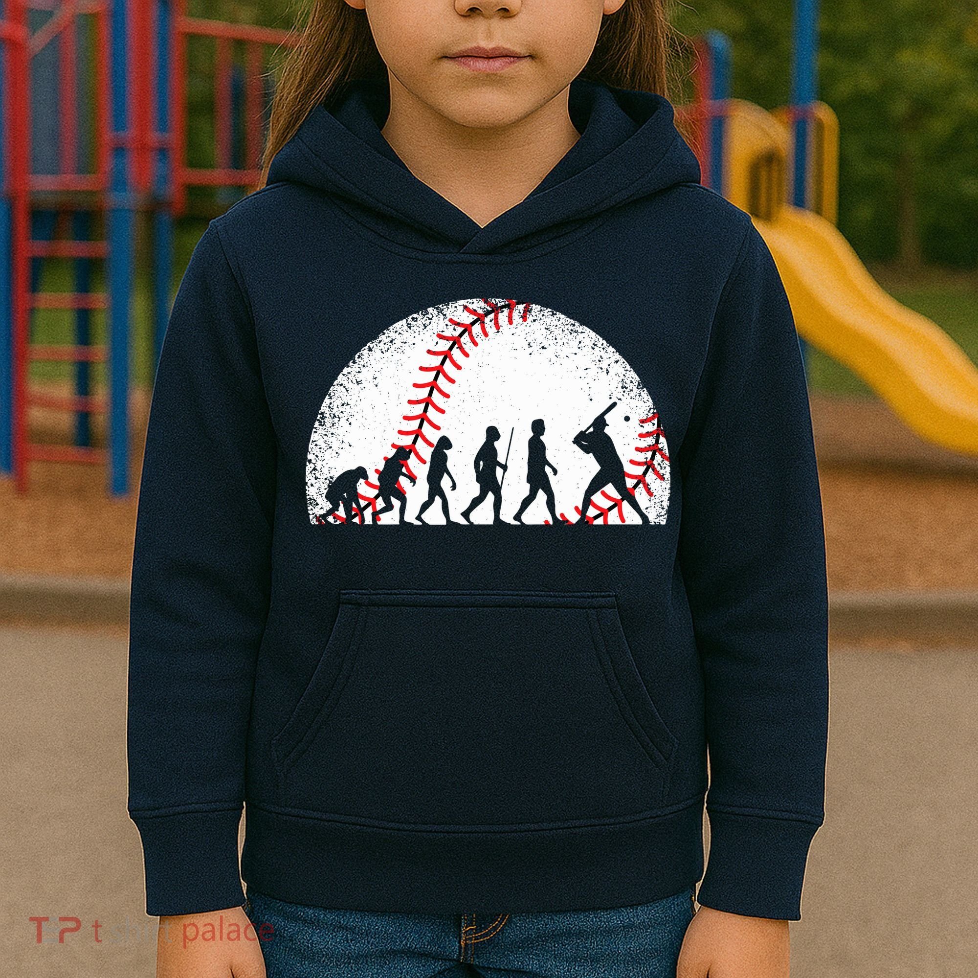 Funny Baseball Evolution Baseball Player Kids Hoodie