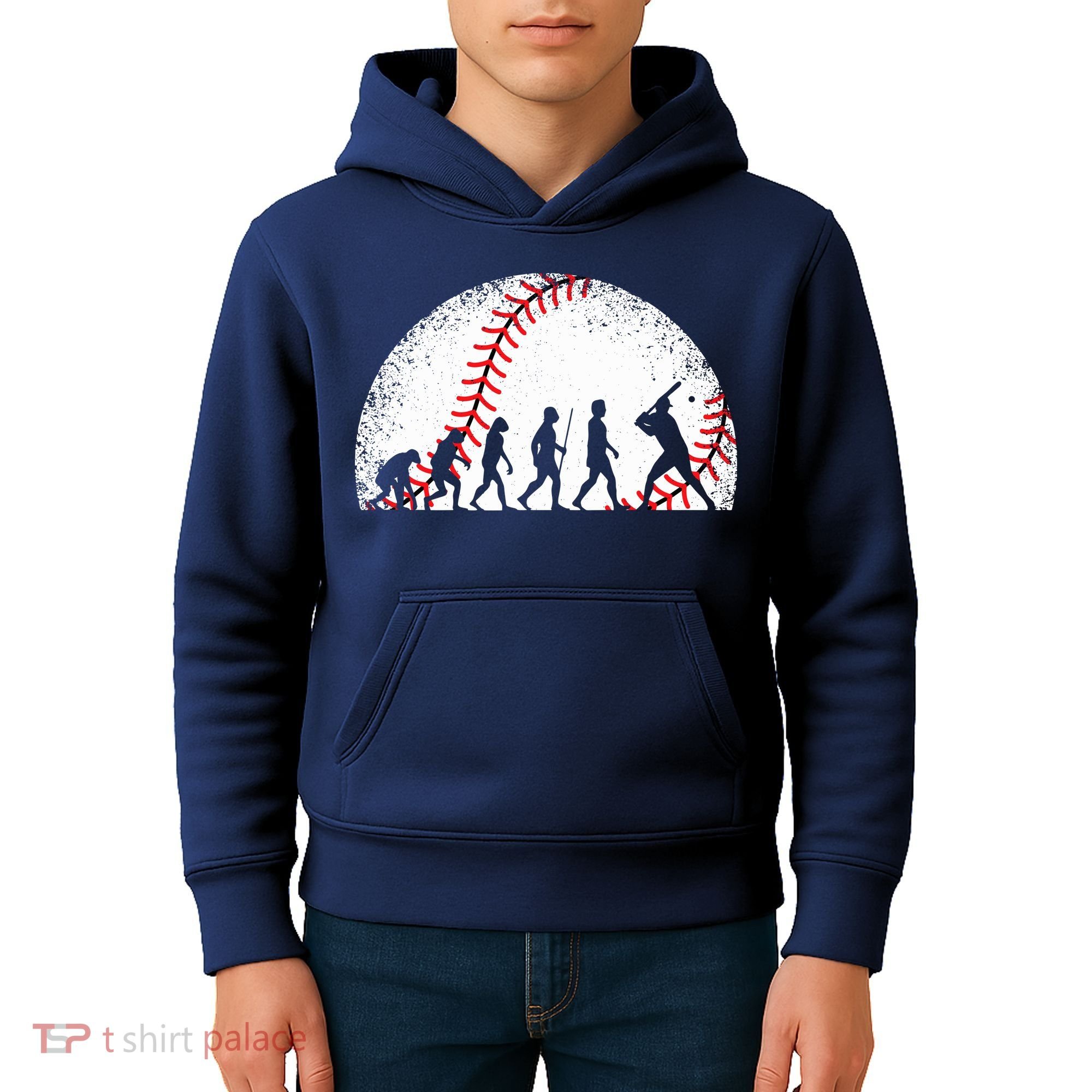 Funny Baseball Evolution Baseball Player Kids Hoodie