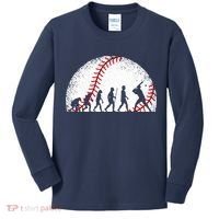 Funny Baseball Evolution Baseball Player Kids Long Sleeve Shirt thumb 0