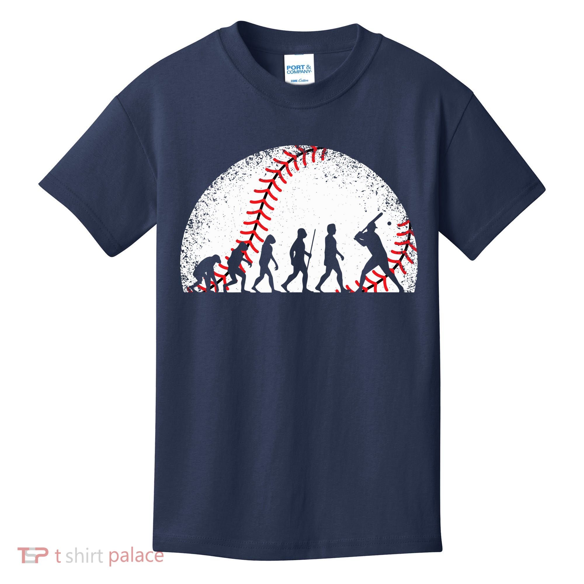 Funny Baseball Evolution Baseball Player Kids T-Shirt