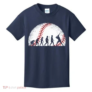 Funny Baseball Evolution Baseball Player Kids T-Shirt