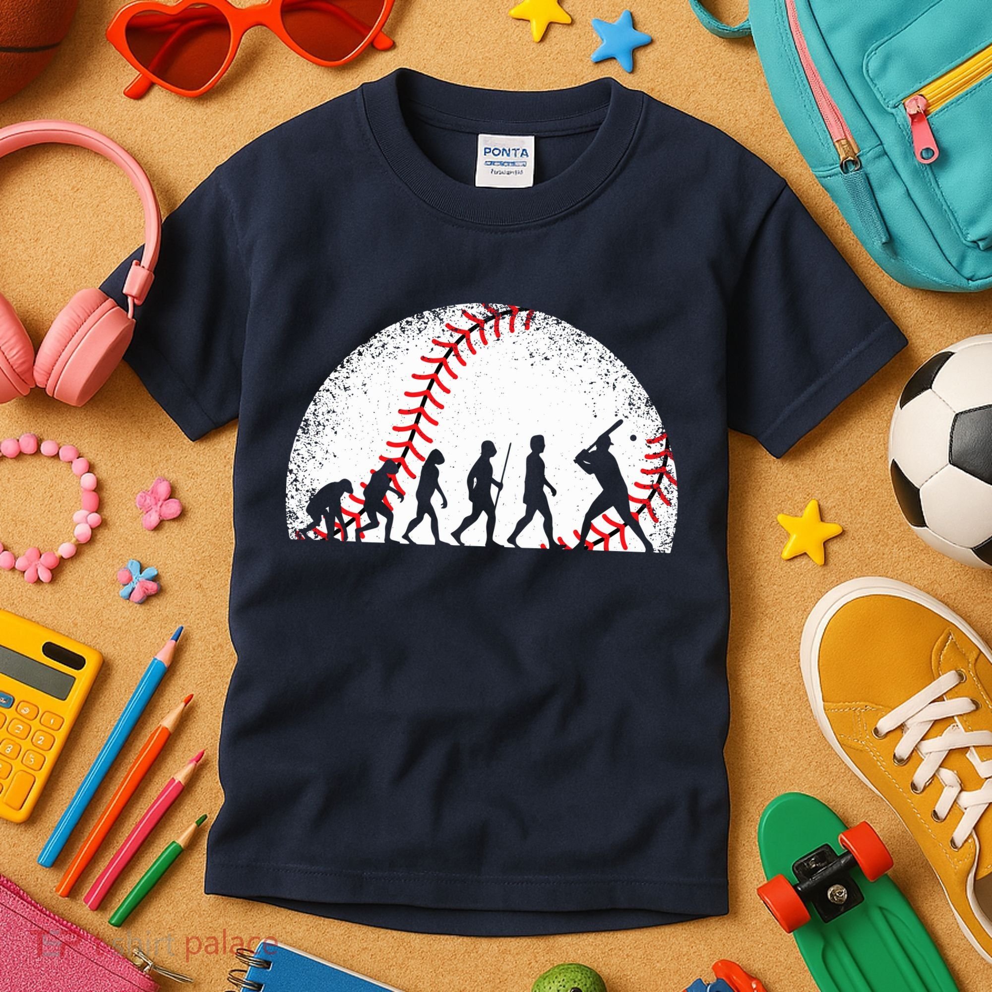 Funny Baseball Evolution Baseball Player Kids T-Shirt