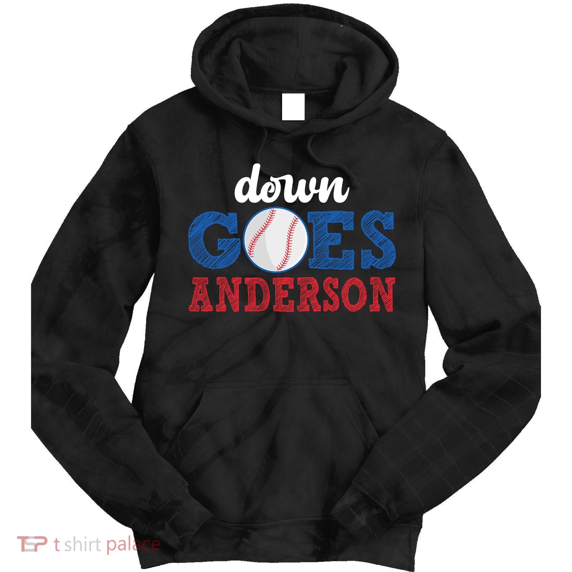 Funny Baseball Fight Down Goes Anderson Tie Dye Hoodie