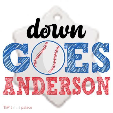 Funny Baseball Fight Down Goes Anderson Ceramic Ornament