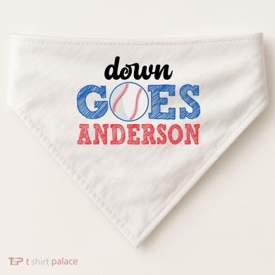 Funny Baseball Fight Down Goes Anderson USA-Made Doggie Bandana