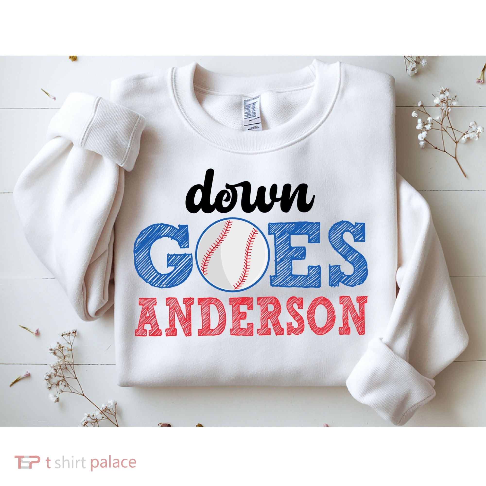 Funny Baseball Fight Down Goes Anderson Sweatshirt