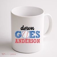 Funny Baseball Fight Down Goes Anderson Coffee Mug thumb 1