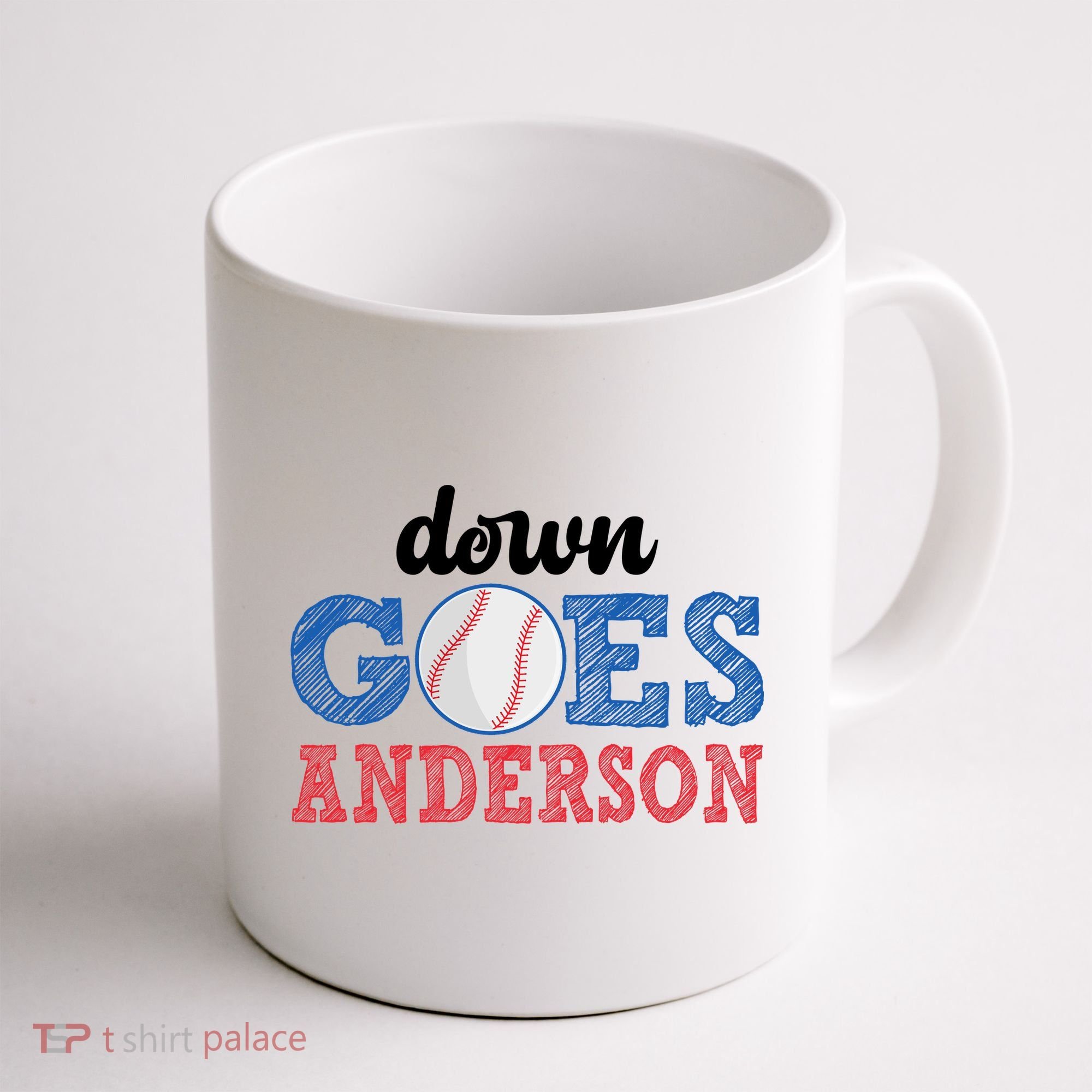 Funny Baseball Fight Down Goes Anderson Coffee Mug
