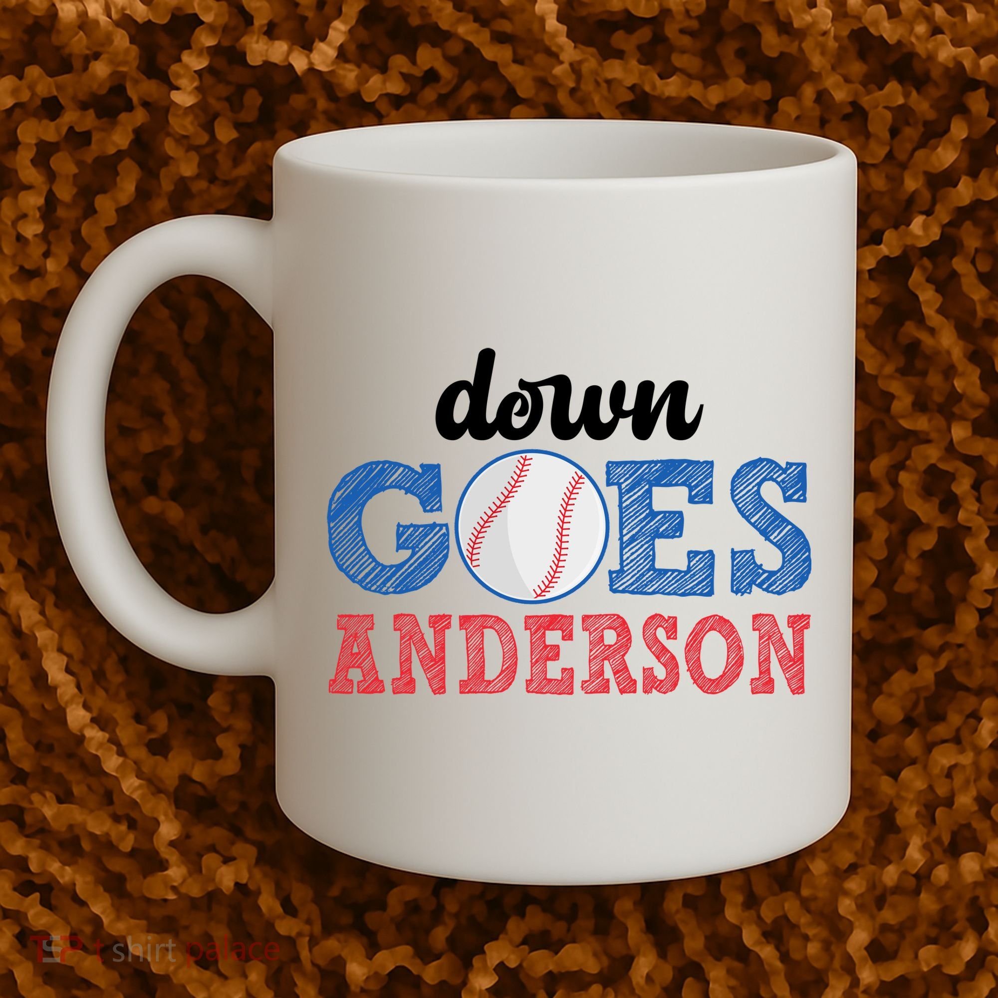 Funny Baseball Fight Down Goes Anderson Coffee Mug