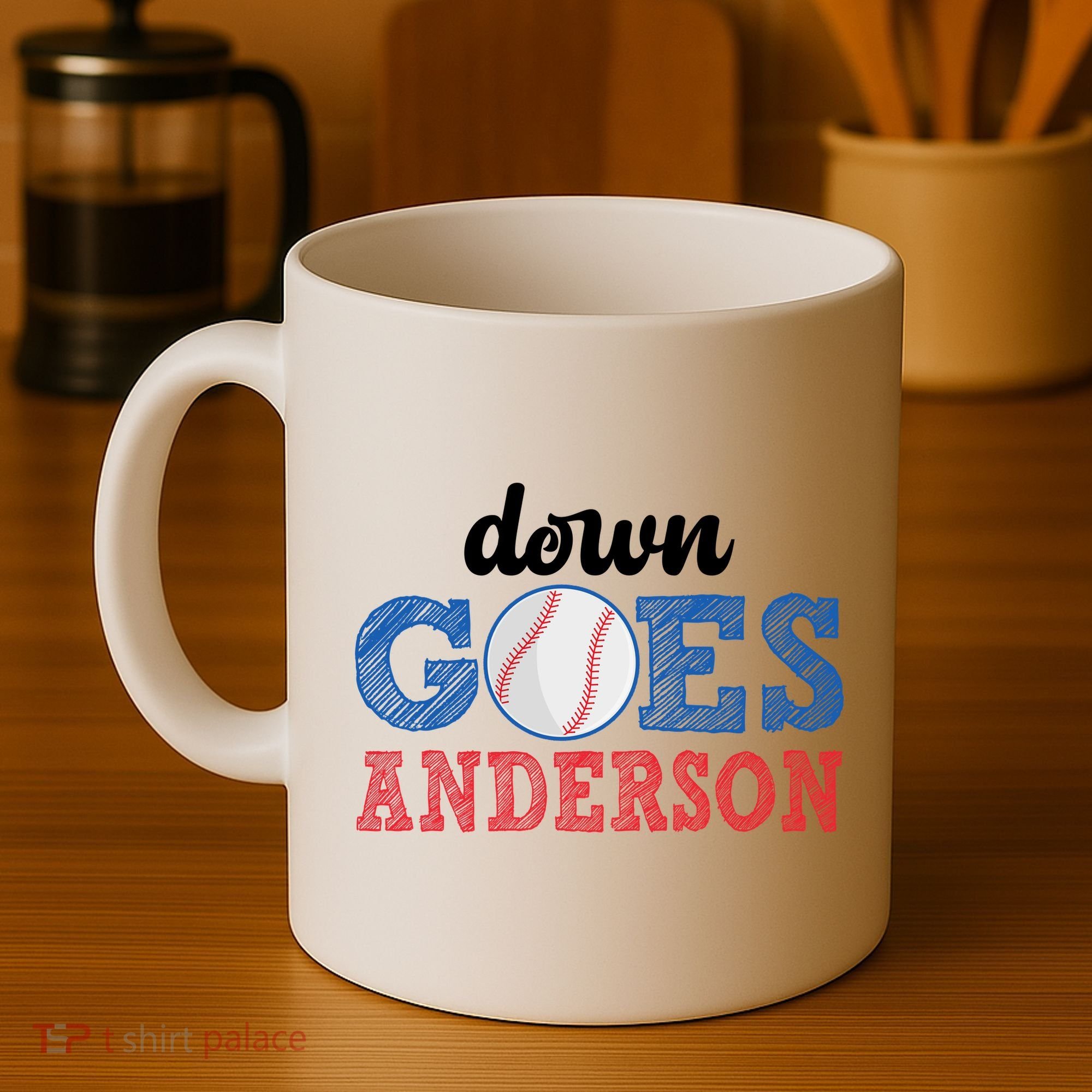 Funny Baseball Fight Down Goes Anderson Coffee Mug