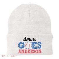 Funny Baseball Fight Down Goes Anderson Beanie thumb 0