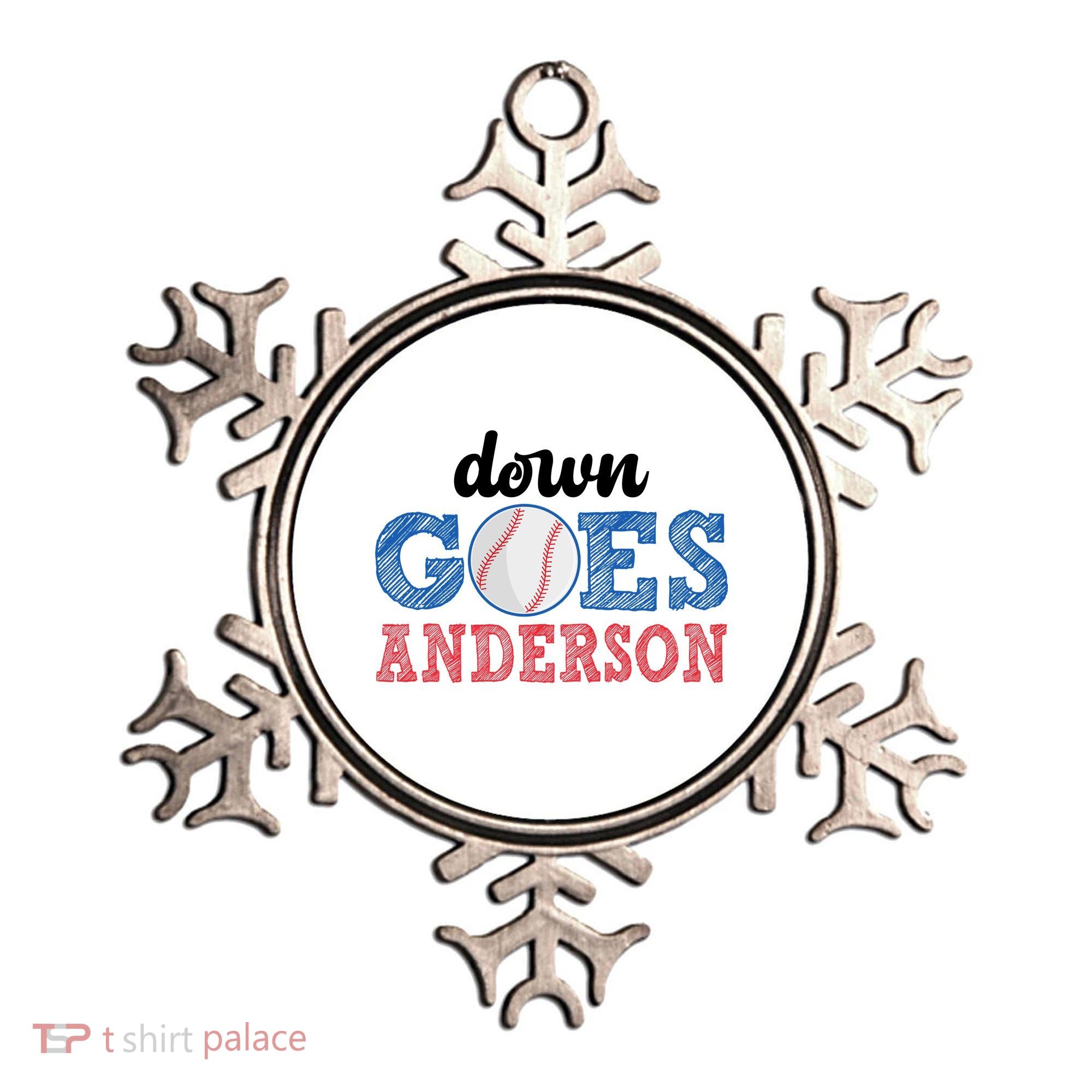 Funny Baseball Fight Down Goes Anderson Ornament