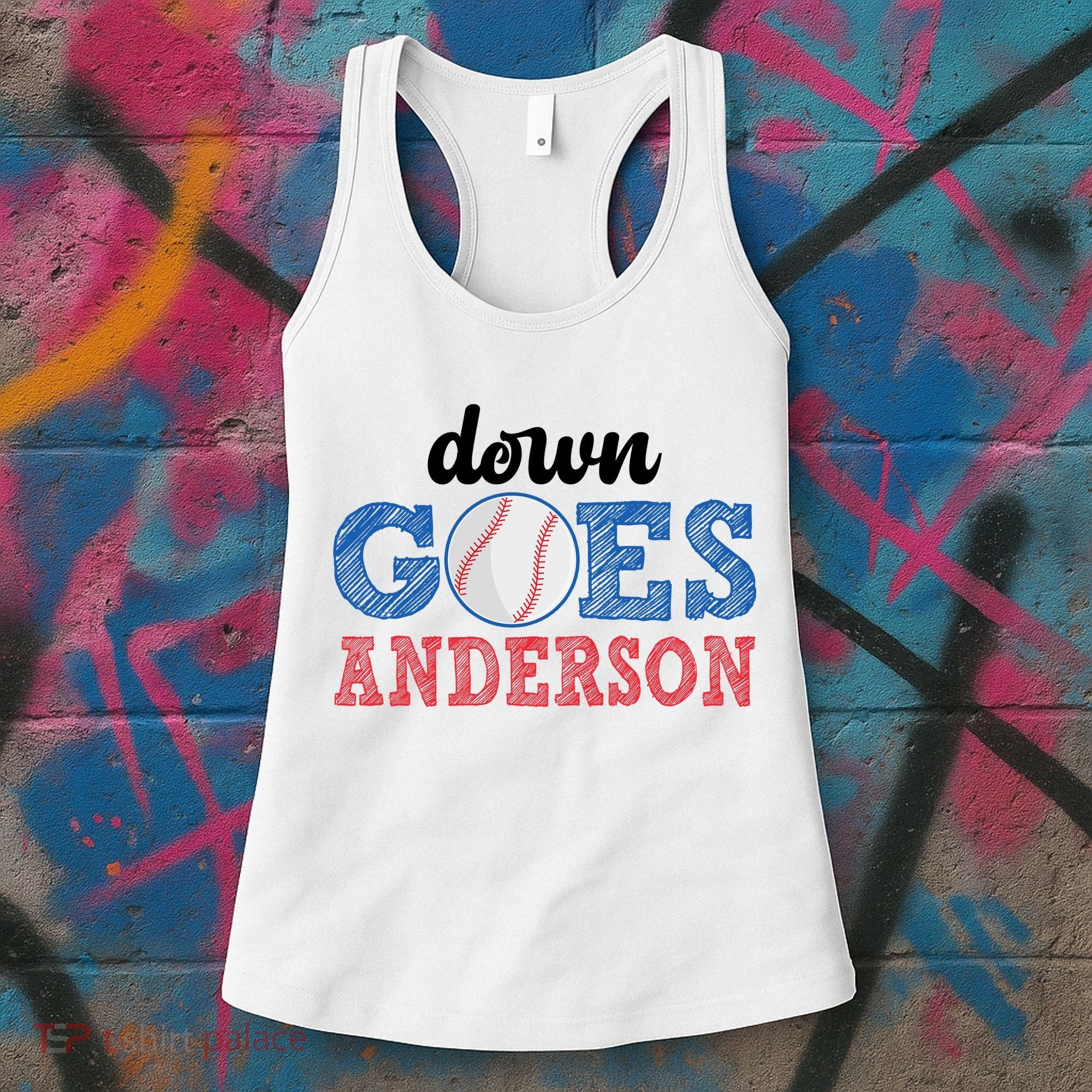 Funny Baseball Fight Down Goes Anderson Women's Tank Top
