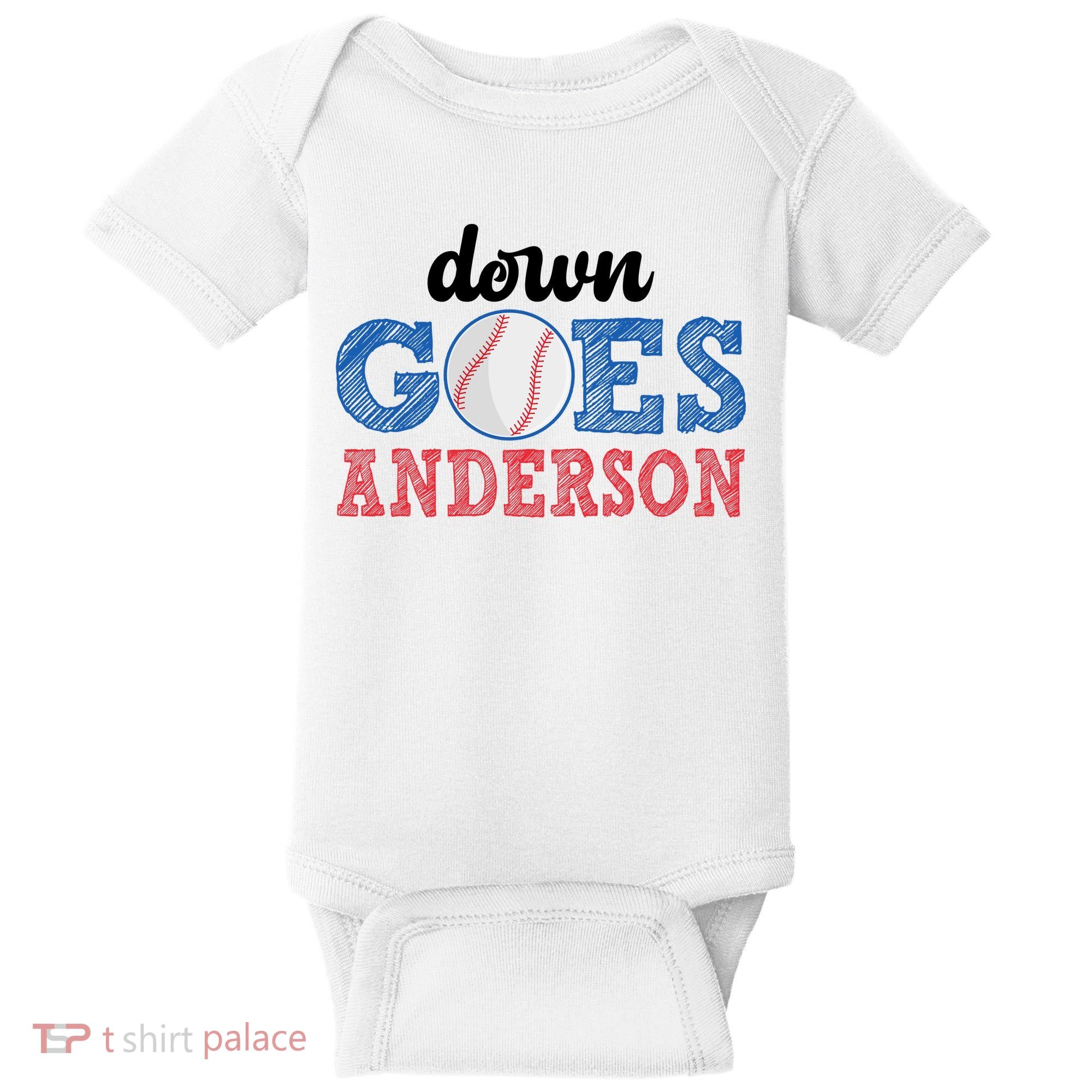 Funny Baseball Fight Down Goes Anderson Baby Bodysuit