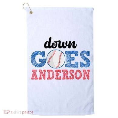 Funny Baseball Fight Down Goes Anderson Golf Towel