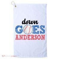Funny Baseball Fight Down Goes Anderson Golf Towel thumb 0