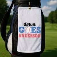 Funny Baseball Fight Down Goes Anderson Golf Towel thumb 2