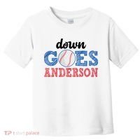 Funny Baseball Fight Down Goes Anderson Toddler T-Shirt thumb 0