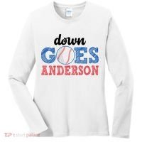 Funny Baseball Fight Down Goes Anderson Women's Long Sleeve Shirt thumb 0