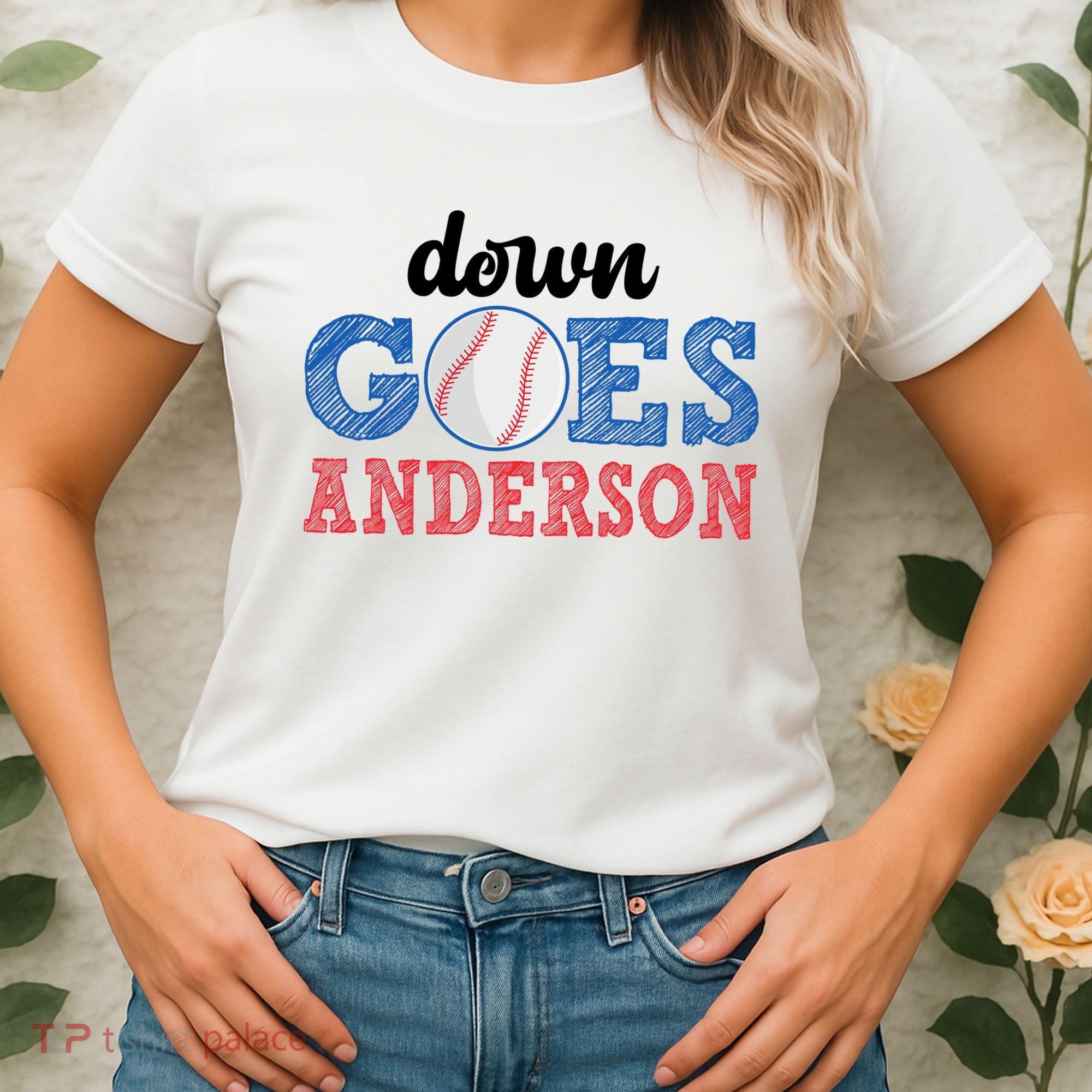 Funny Baseball Fight Down Goes Anderson Women's T-Shirt