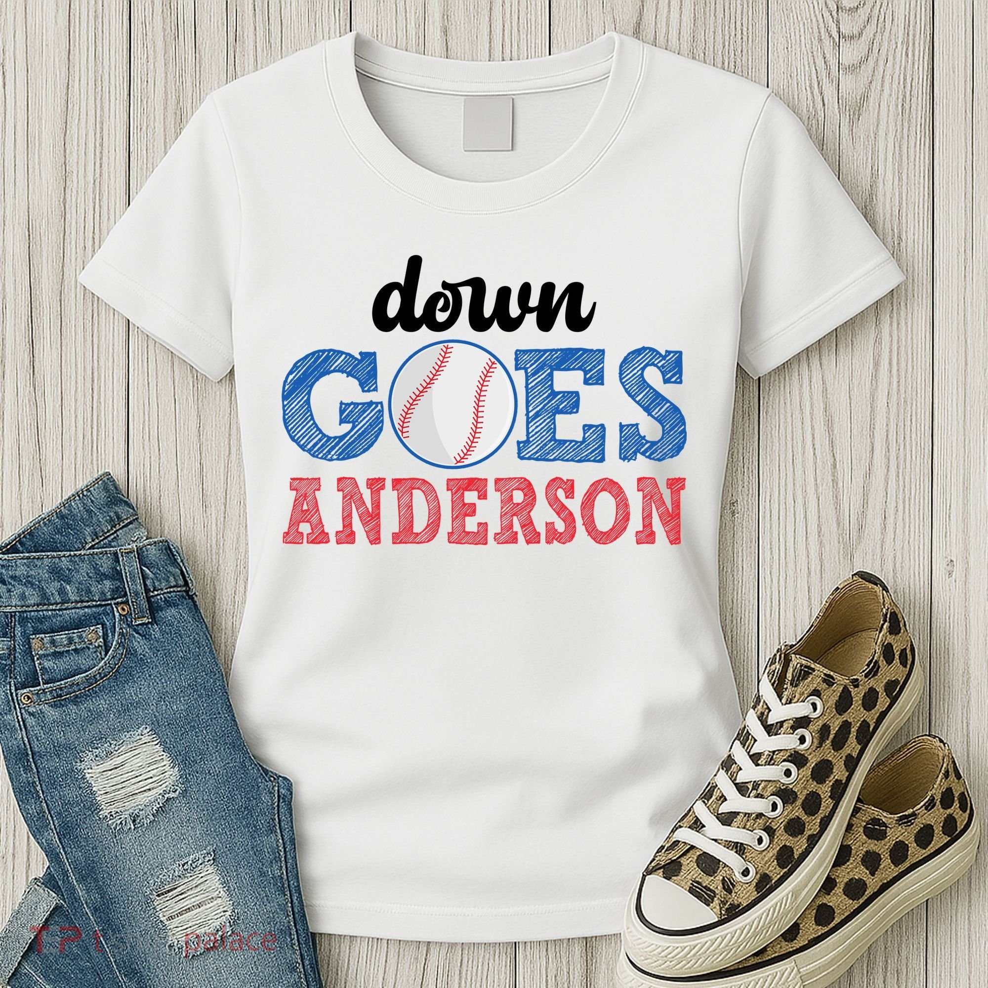 Funny Baseball Fight Down Goes Anderson Women's T-Shirt