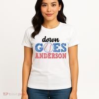 Funny Baseball Fight Down Goes Anderson Women's T-Shirt thumb 4