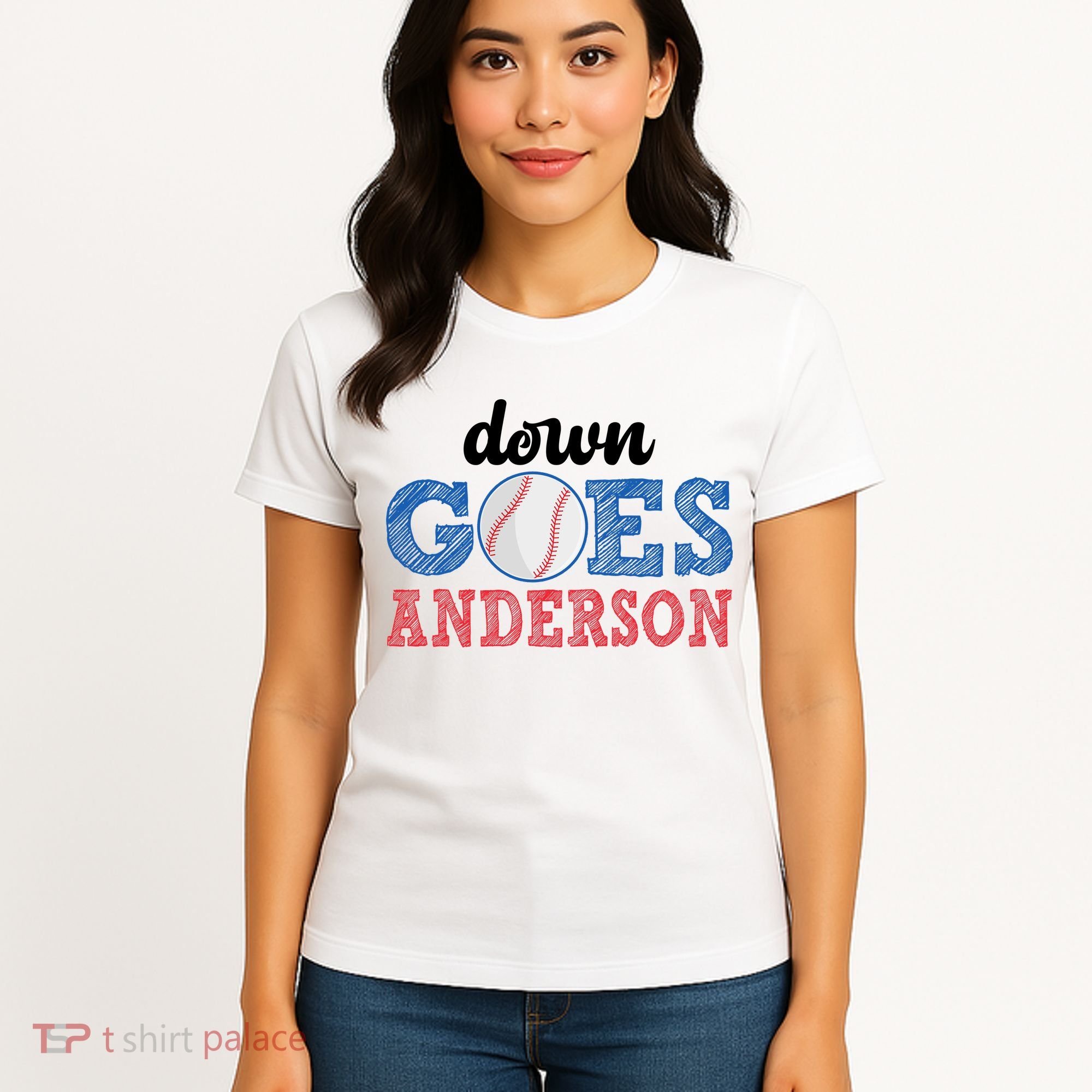 Funny Baseball Fight Down Goes Anderson Women's T-Shirt