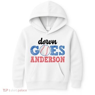 Funny Baseball Fight Down Goes Anderson Kids Hoodie