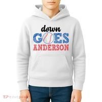 Funny Baseball Fight Down Goes Anderson Kids Hoodie thumb 4